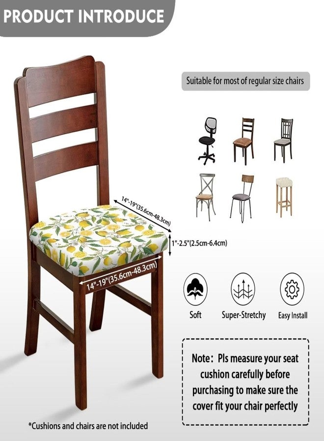 Pzuqiu Lemons Square Chair Cushion Cover for Dining Office Wear Resistant Chair Seat Slipcover Home Chair Essentials Comfy Soft Upholstered Chair Seat Covers - Image 4